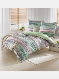 Irisette Bettwäsche In Grün-gestreift