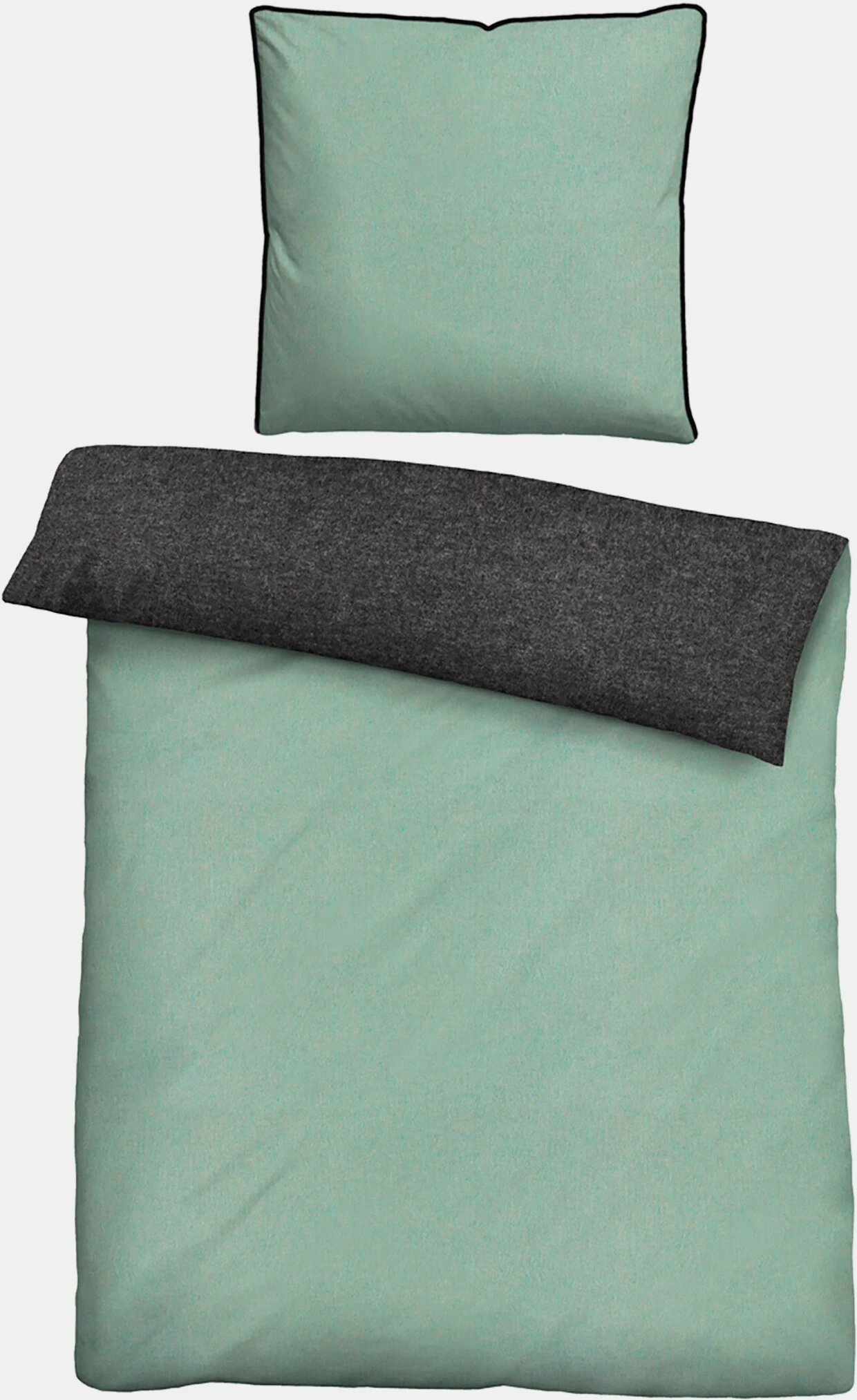 Biberna Bettwäsche In Mint-anthrazit 3 Biberna Bettwäsche In Mint-anthrazit – Bild 3