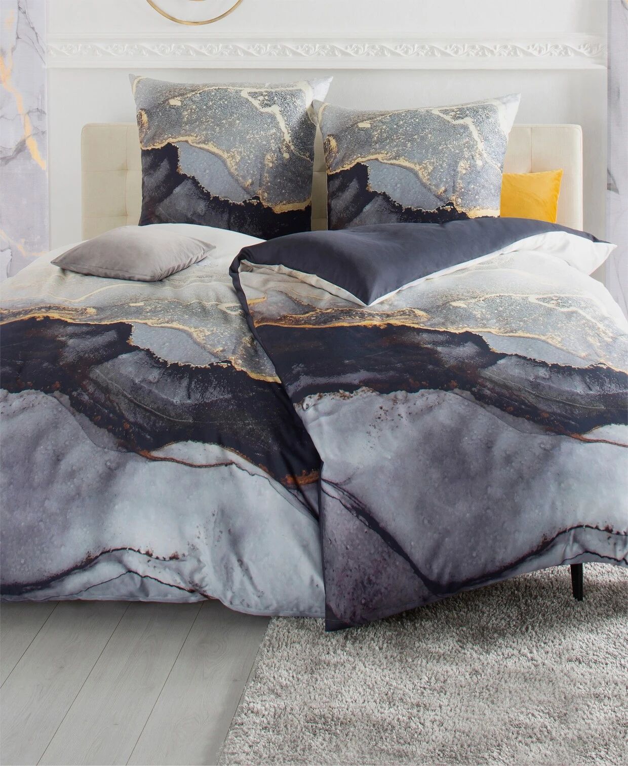 Bierbaum Bettwäsche In Grau-goldfarben 1 Bierbaum Bettwäsche In Grau-goldfarben