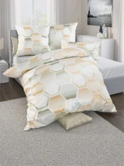 Wäschepur Bettwäsche In Ecru-gelb-bedruckt