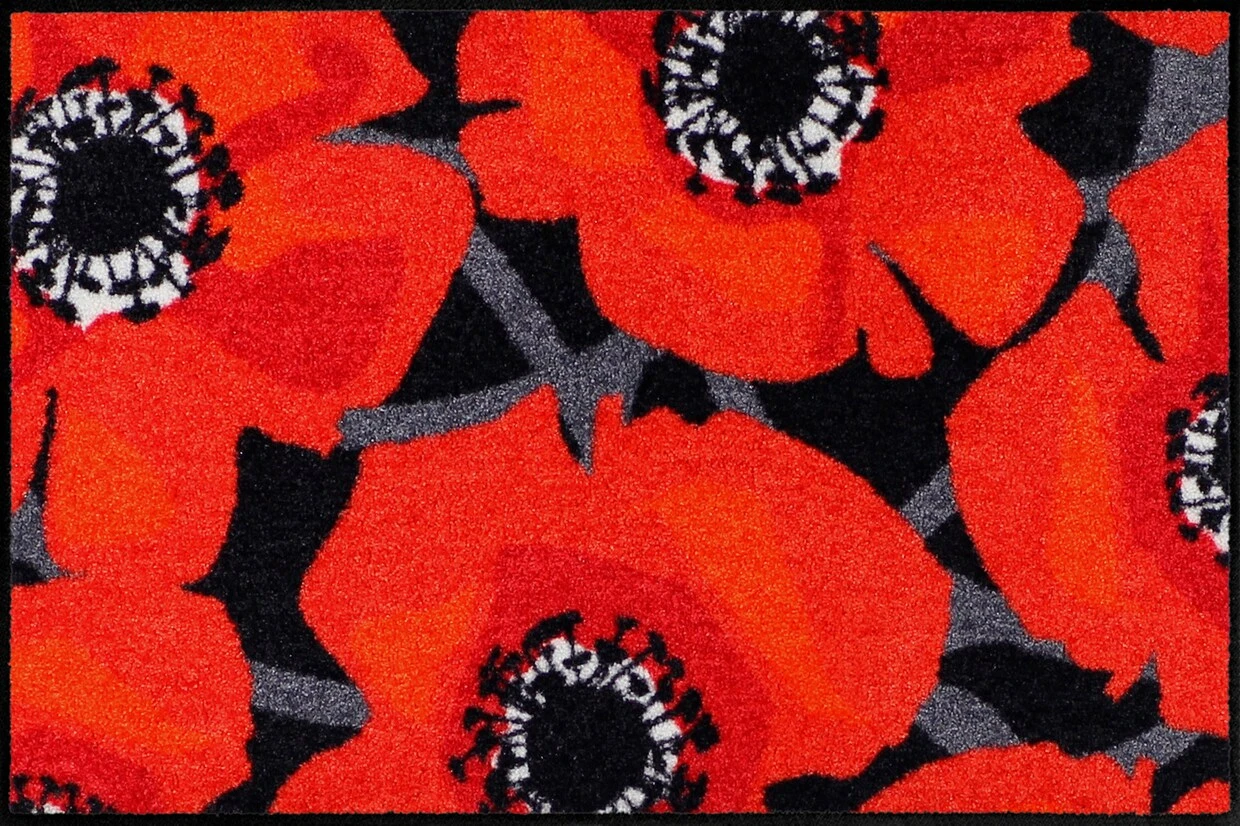 Salonloewe Fußmatte In Rot-schwarz 1 Salonloewe Fußmatte In Rot-schwarz