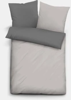 Heimtextilien 35 Biberna Bettwäsche In Hellgrau-dunkelgrau