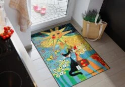 Salonloewe Fußmatte In Blau-gemustert -Heimtextilien 9aca21ea97ac7fe30448a6865181ce19