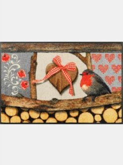 Wash&dry Fußmatte In Braun-rot