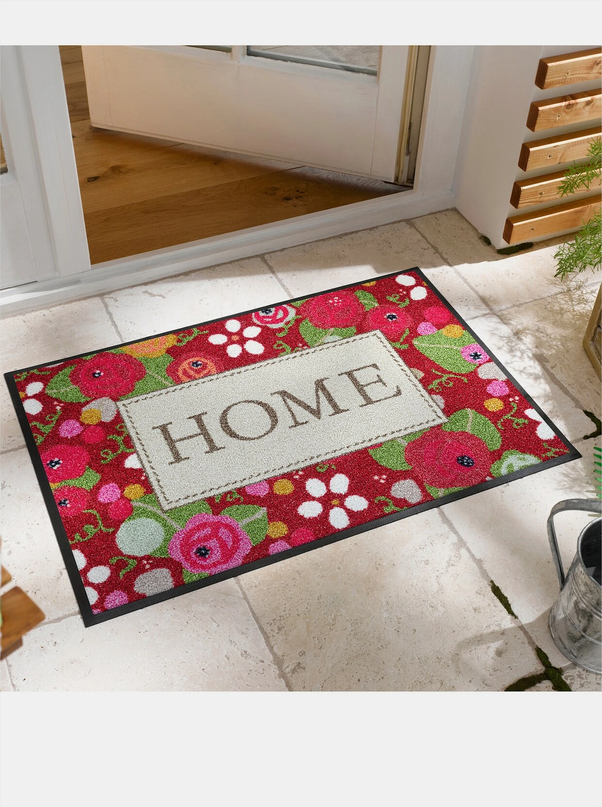 Wash&dry Fußmatte In Dunkelrot-bedruckt 2 Wash&dry Fußmatte In Dunkelrot-bedruckt – Bild 2