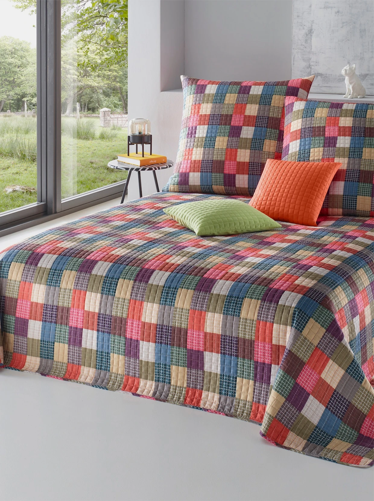 Heine Home Tagesdecke In Terra+grün 2 Heine Home Tagesdecke In Terra+grün – Bild 2