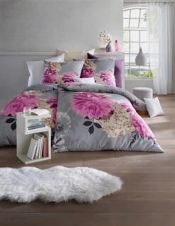 Heine Home Bettwäsche In Grau-rosé
