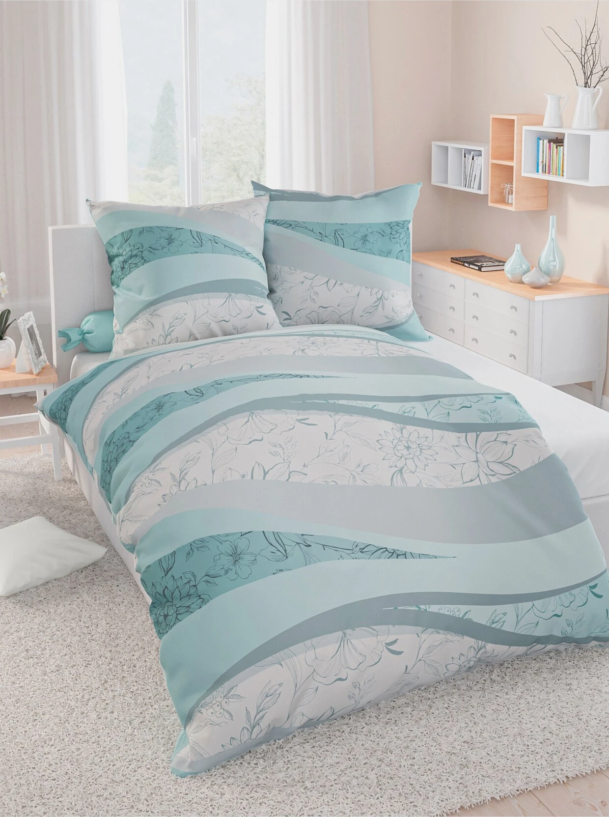 Biberna Bettwäsche In Mint 2 Biberna Bettwäsche In Mint – Bild 2