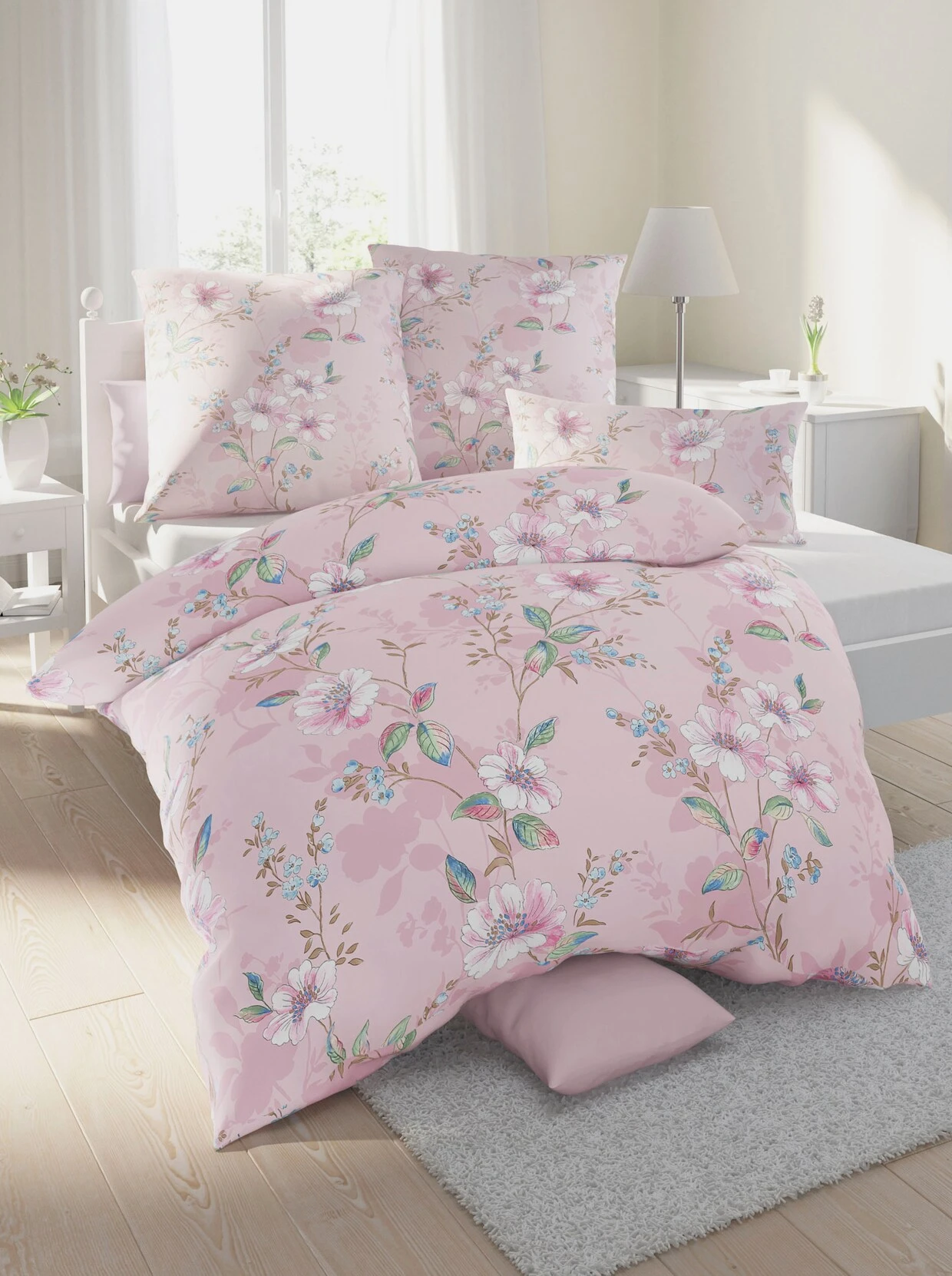 Biberna Bettwäsche In Altrosé-bedruckt 1 Biberna Bettwäsche In Altrosé-bedruckt