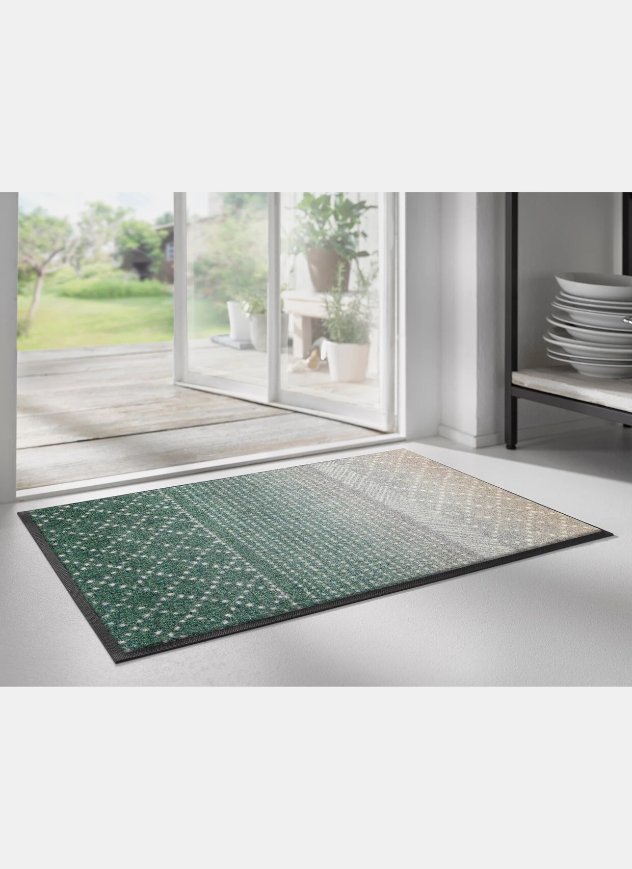 Wash&dry Fußmatte In Beige-grün-gemustert 3 Wash&dry Fußmatte In Beige-grün-gemustert – Bild 3