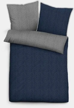 Heimtextilien 37 Biberna Bettwäsche In Marine-grau